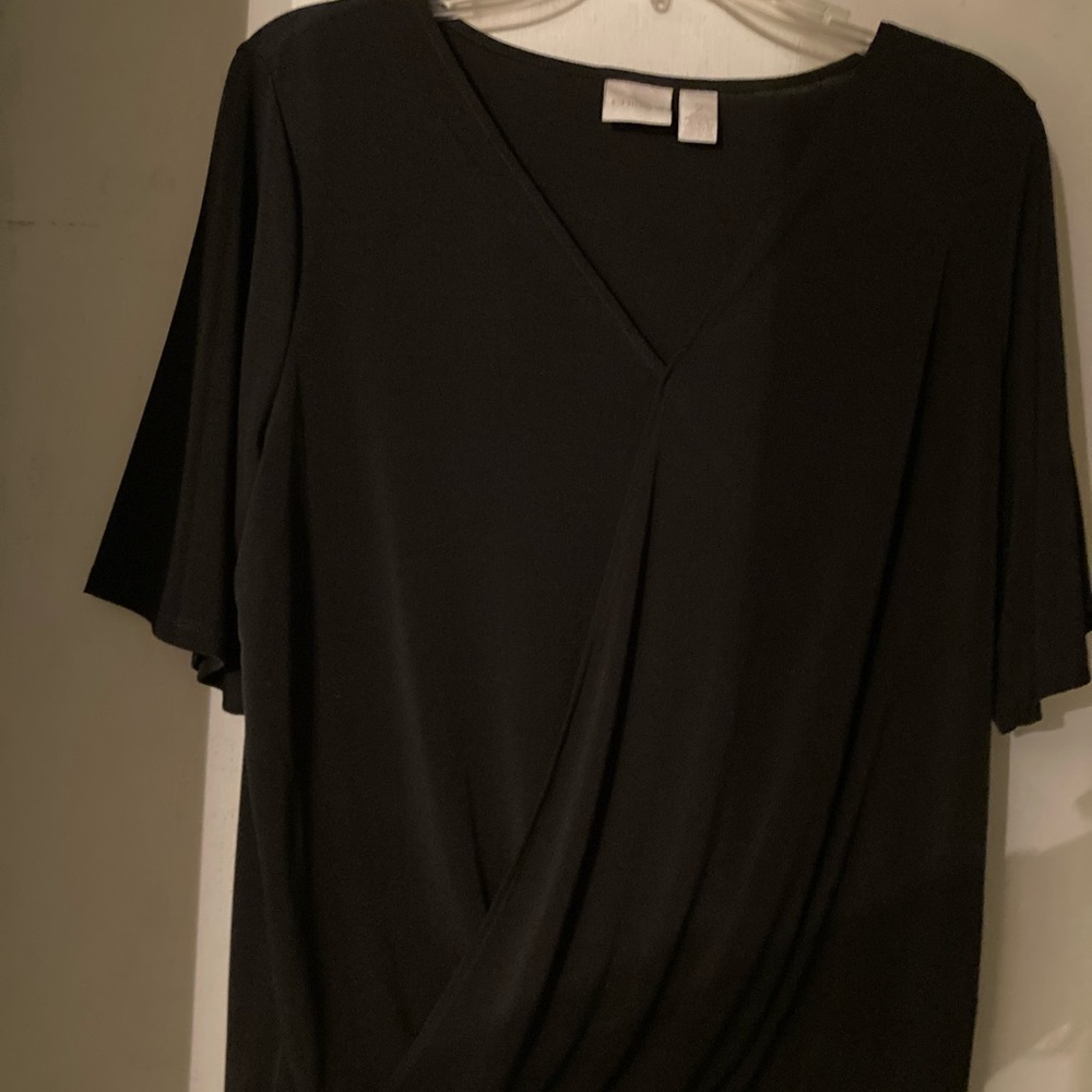 Chicos black short sleeve shirt size 2
